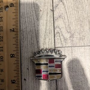 Cadillac Car Emblem - Silver and Red